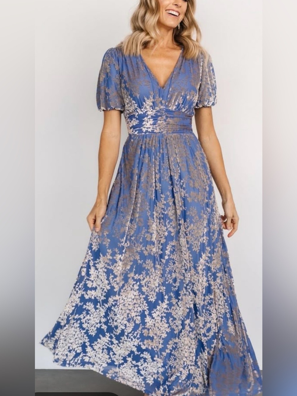 Baltic Born Leslie Velvet Blue Maxi Dress 1XL